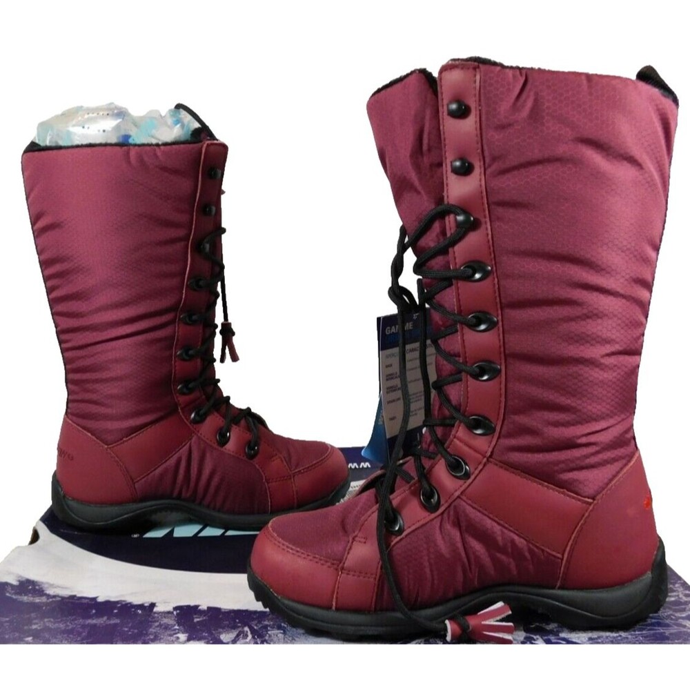 NEW Baffin Women's Chicago Nylon Upper Water Resistant Snow Boots 6 M Dark Red